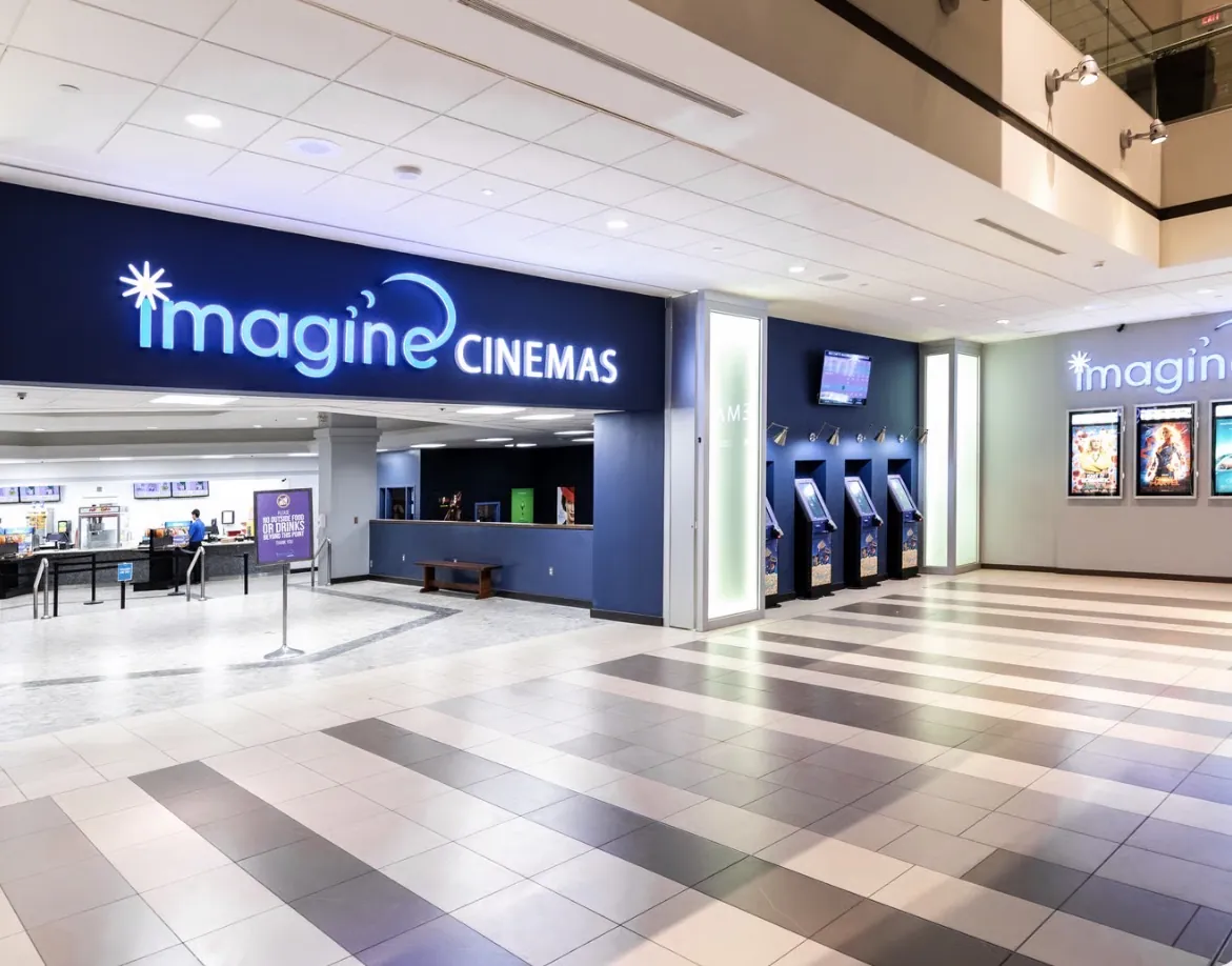 Imagine Cinemas lobby and box office after a Tidal Cleaning post construction clean for Wave Construction